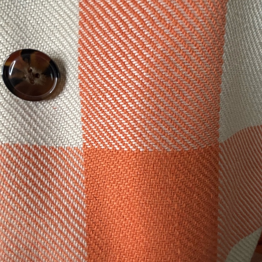 Scoop Orange Plaid /Buffalo Check Long Coat - Size 16/18 - Picture 5 of 7